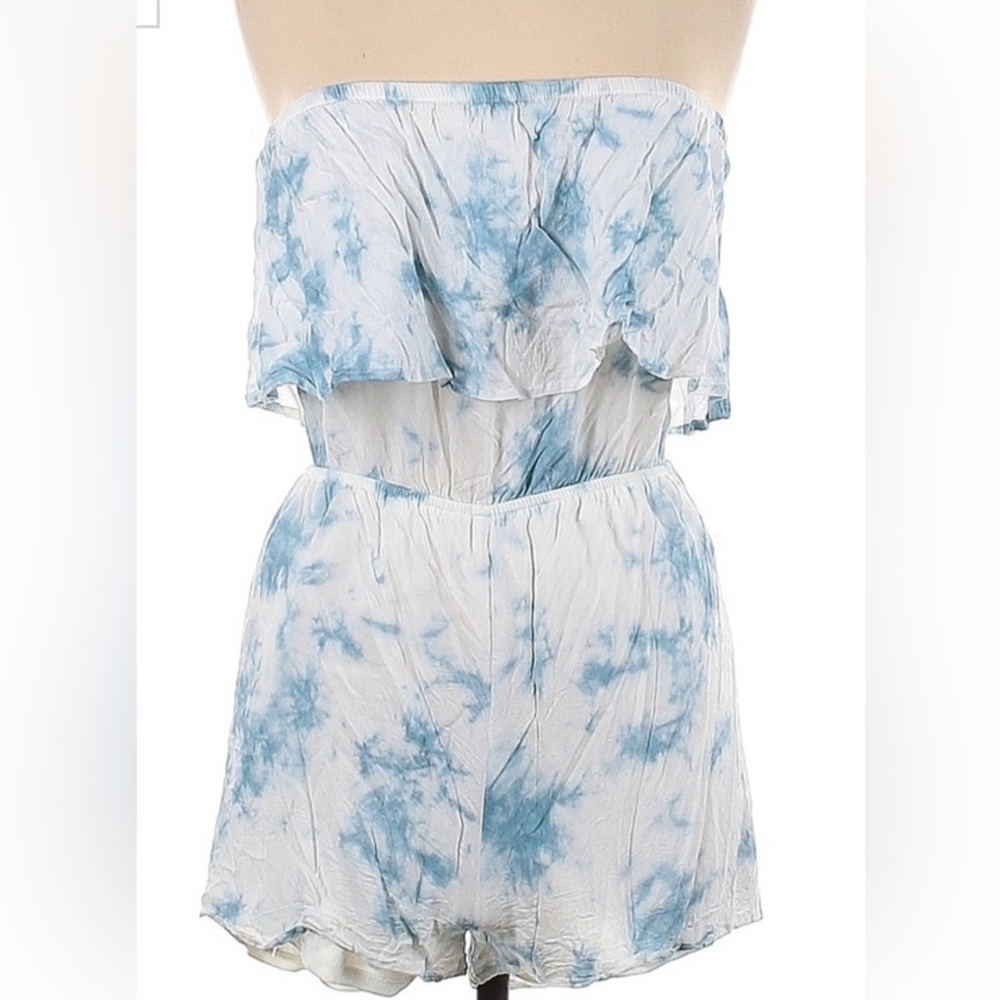 Blue and white flow romper, le lis, size small